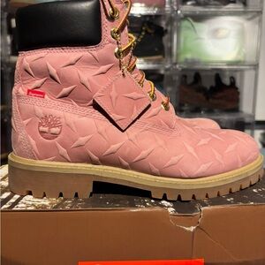 Supreme Pink Diamond Timberland Boots